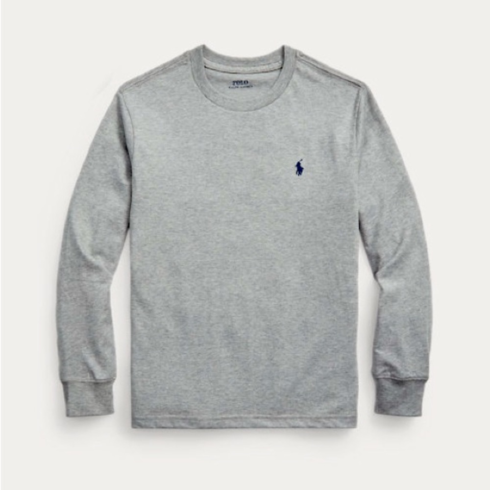Polo Ralph Lauren Gray Cotton Jersey Long Sleeve Tee Medium